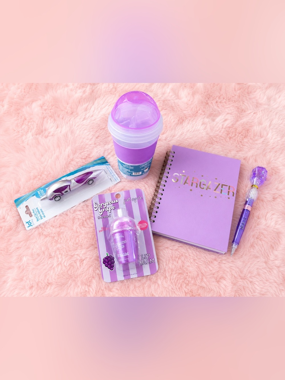 Purple Gift Set notebook, pen, lunch container, lip balm
